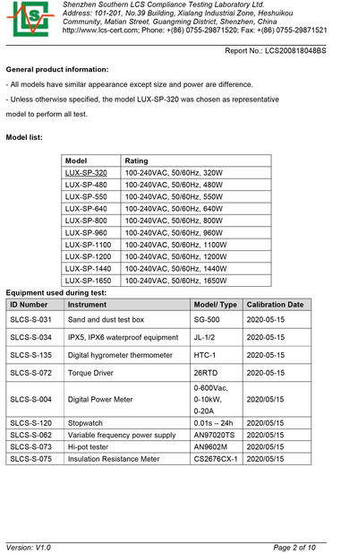 چین Luxsun lighting Co.,Ltd گواهینامه ها